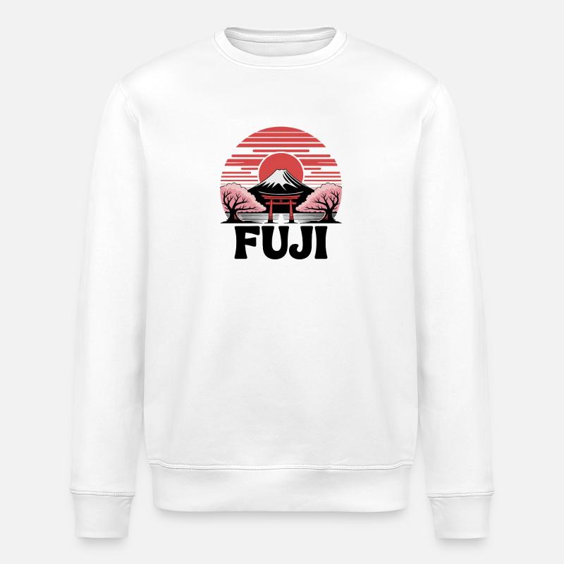 Fuji Torii Sakura au Soleil - Sweat bio ROLLER Stanley/Stella Unisexe - blanc