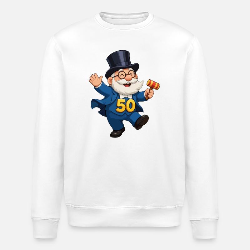 50e anniversaire d’Abraham - Sweat bio ROLLER Stanley/Stella Unisexe - blanc