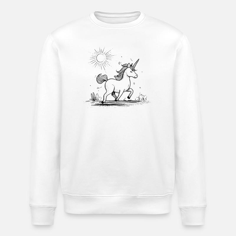 Einhorn im Sonnenschein - Stanley/Stella Unisex Bio-Sweatshirt ROLLER - Weiß