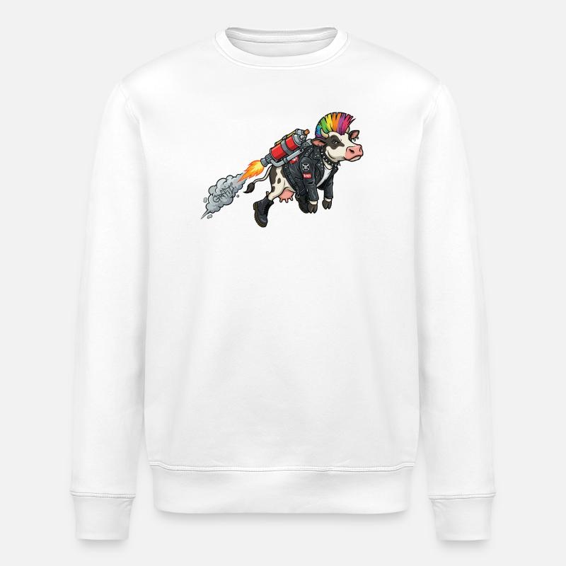 fliegende Punkkuh Grafitti - Stanley/Stella Unisex Bio-Sweatshirt ROLLER - Weiß