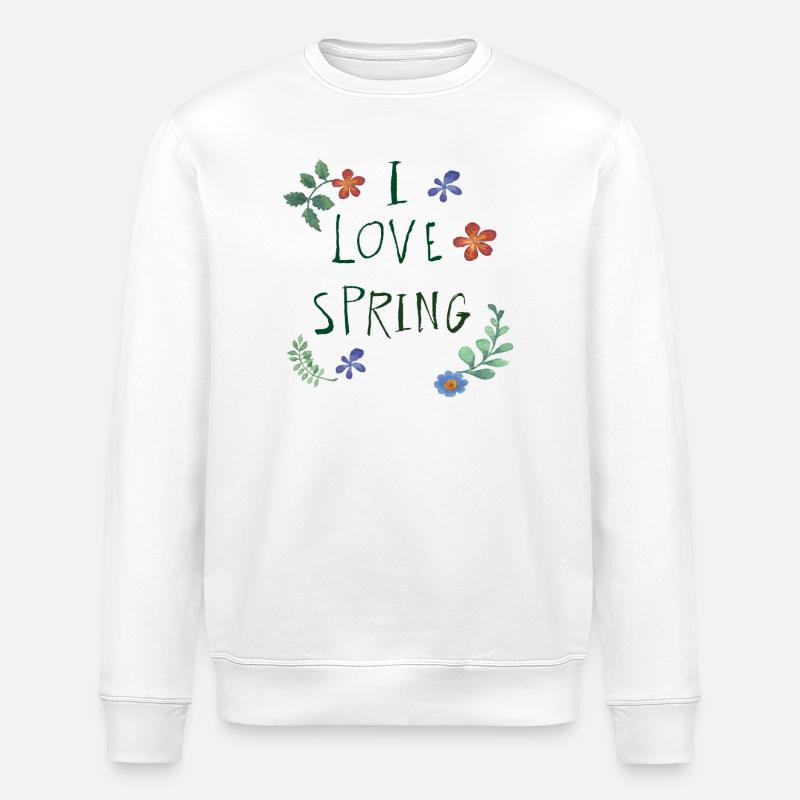 I Love Spring  - Stanley/Stella Unisex Bio-Sweatshirt ROLLER - Weiß