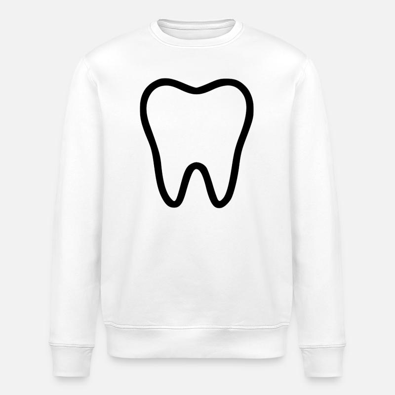 Tooth, Teeth, Dentist Gift - Stanley/Stella ROLLER Unisex Organic Sweatshirt - white