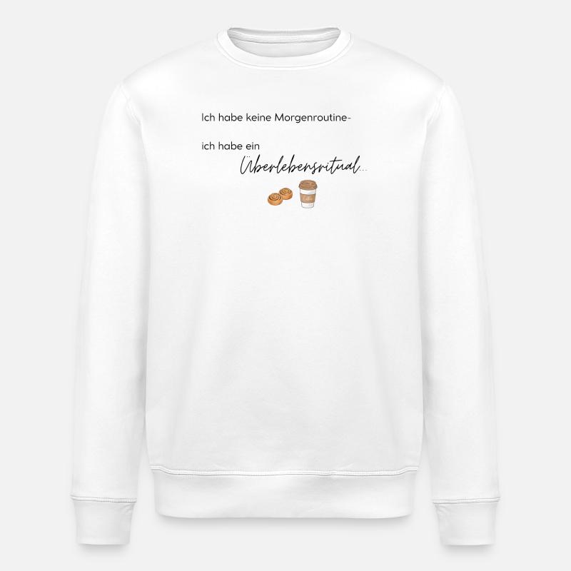 LIEBEVOLL Morgenroutine Zimtschnecke  - Stanley/Stella Unisex Bio-Sweatshirt ROLLER - Weiß