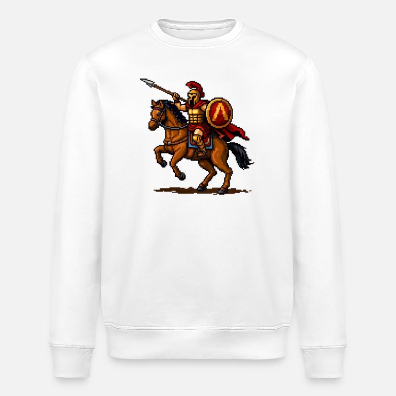 Chevalier Pixel à Cheval - Sweat bio ROLLER Stanley/Stella Unisexe - blanc