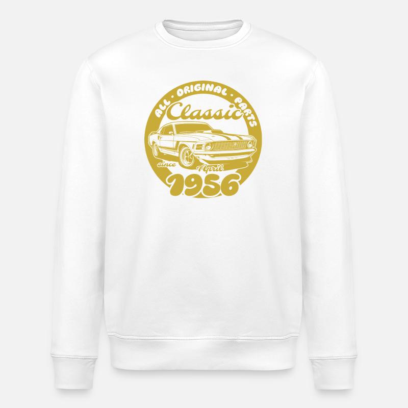70e anniversaire - Classic Musclecar 04/1956 - Sweat bio ROLLER Stanley/Stella Unisexe - blanc