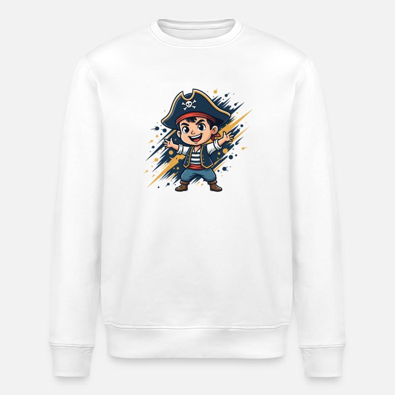 Petit Héros Pirate - Sweat bio ROLLER Stanley/Stella Unisexe - blanc