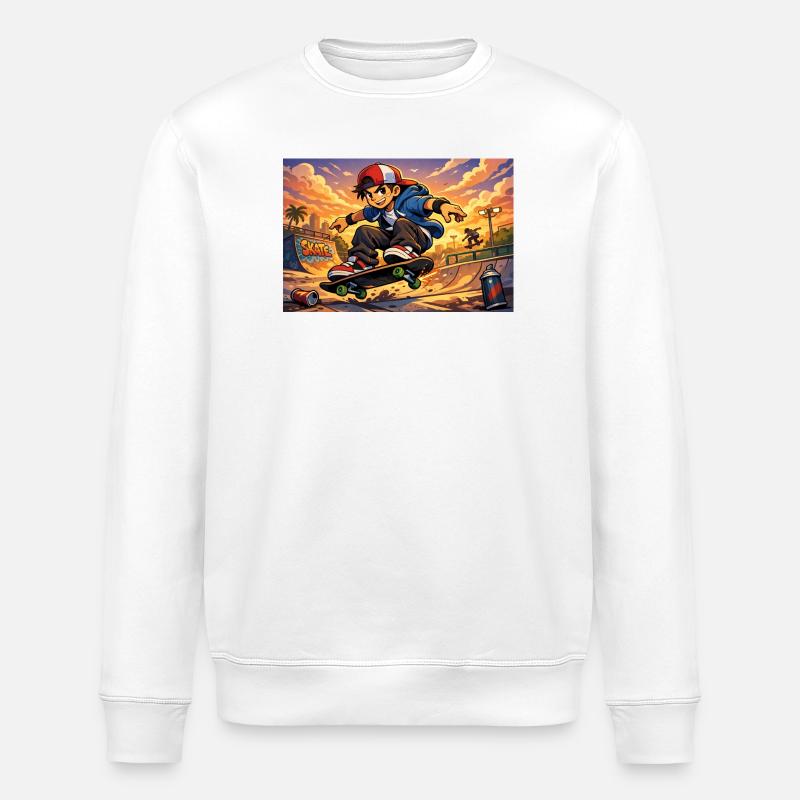 Skater - Stanley/Stella Unisex Bio-Sweatshirt ROLLER - Weiß