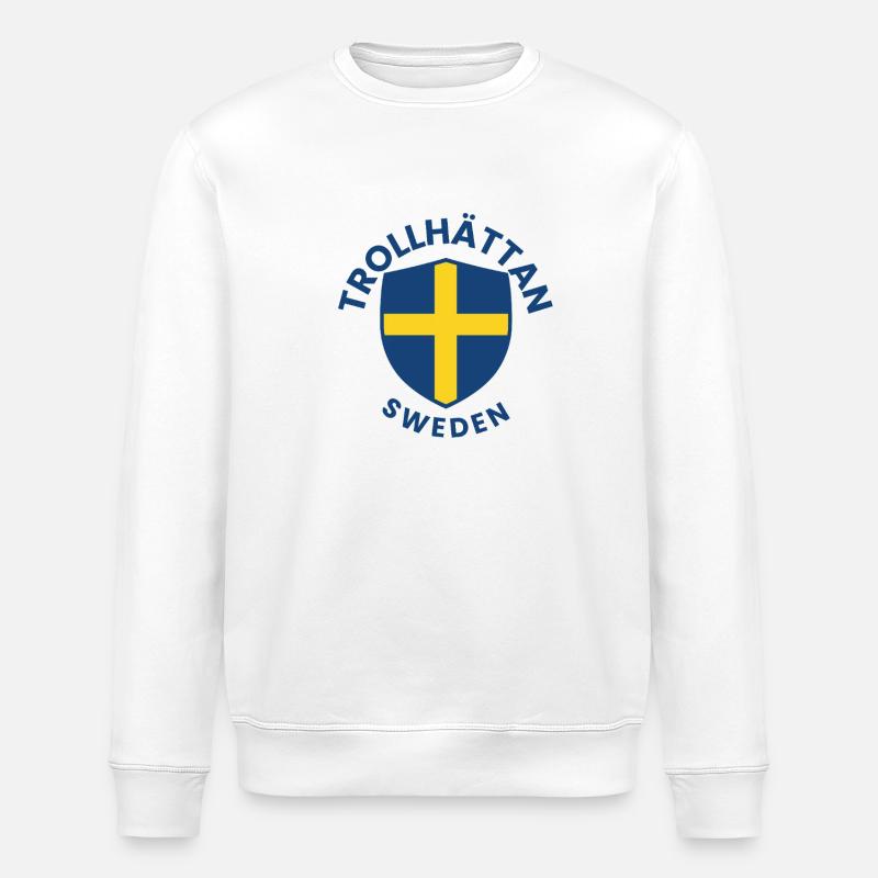 Trollhättan Schweden-Schild - Stanley/Stella Unisex Bio-Sweatshirt ROLLER - Weiß