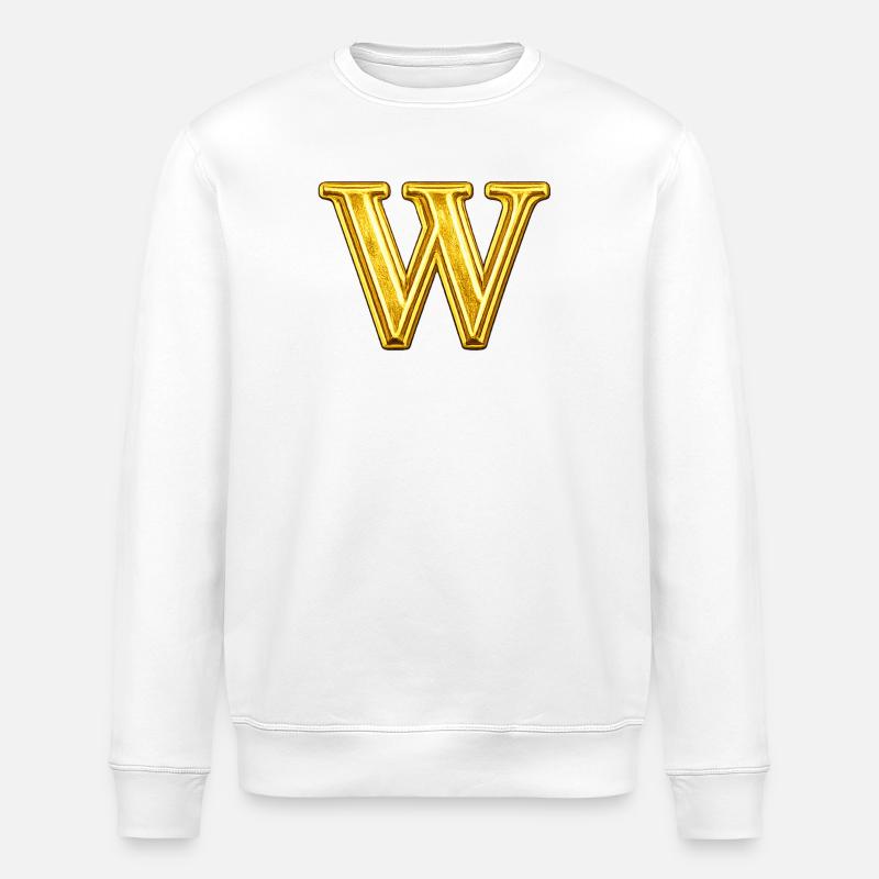 Monogramme W doré - Sweat bio ROLLER Stanley/Stella Unisexe - blanc