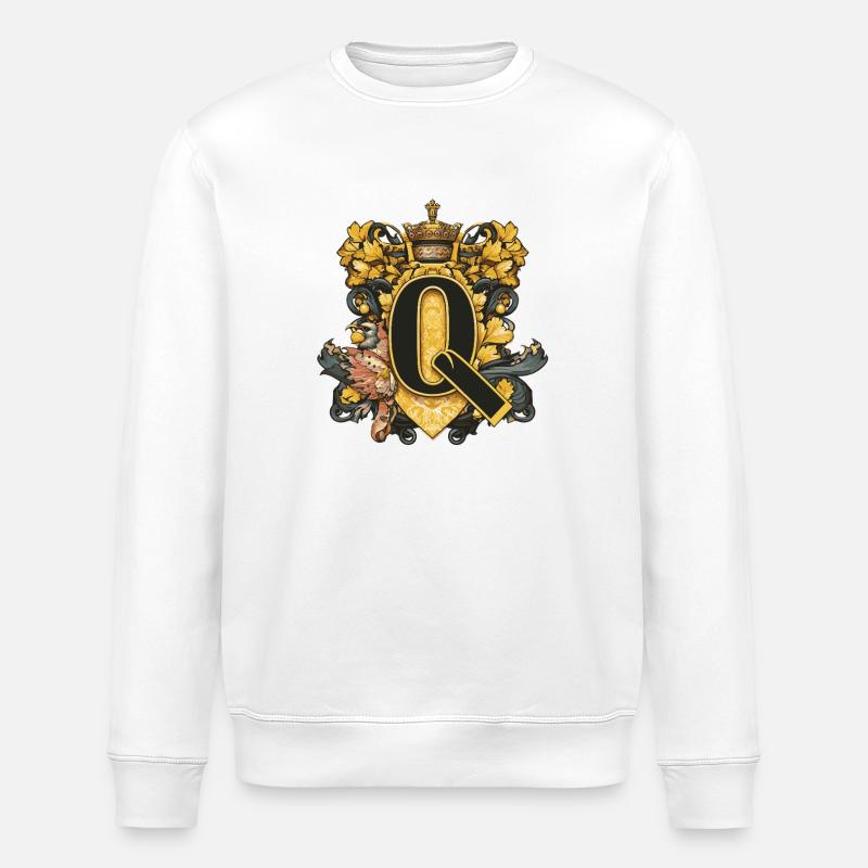 Q Buchstabe Name Krone - Stanley/Stella Unisex Bio-Sweatshirt ROLLER - Weiß
