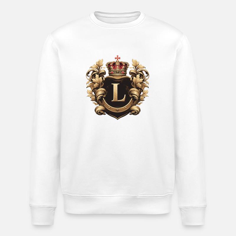 L Bogstav Navn Krone - Stanley/Stella økologisk unisex-sweatshirt ROLLER - hvid