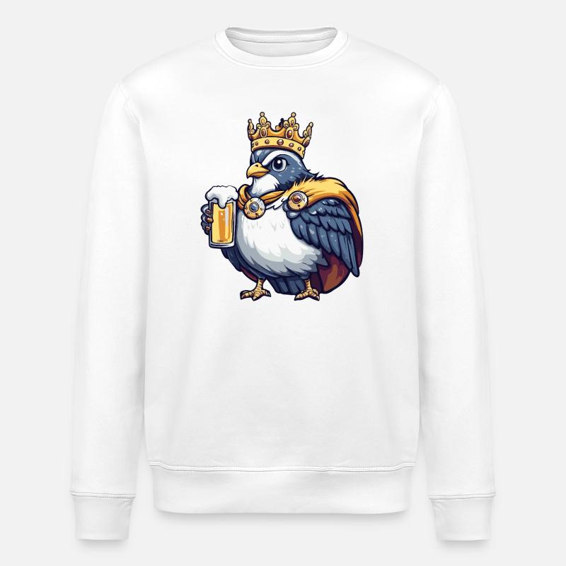 Taube Vogel Bier König - Stanley/Stella Unisex Bio-Sweatshirt ROLLER - Weiß