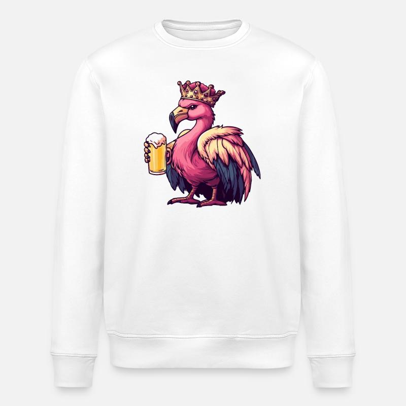 Flamingo Bier König - Stanley/Stella Unisex Bio-Sweatshirt ROLLER - Weiß