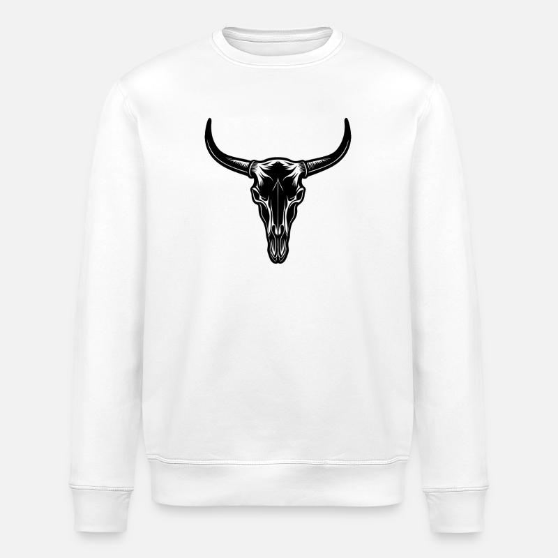 Longhorn-Kopfschädel - Stanley/Stella Unisex Bio-Sweatshirt ROLLER - Weiß