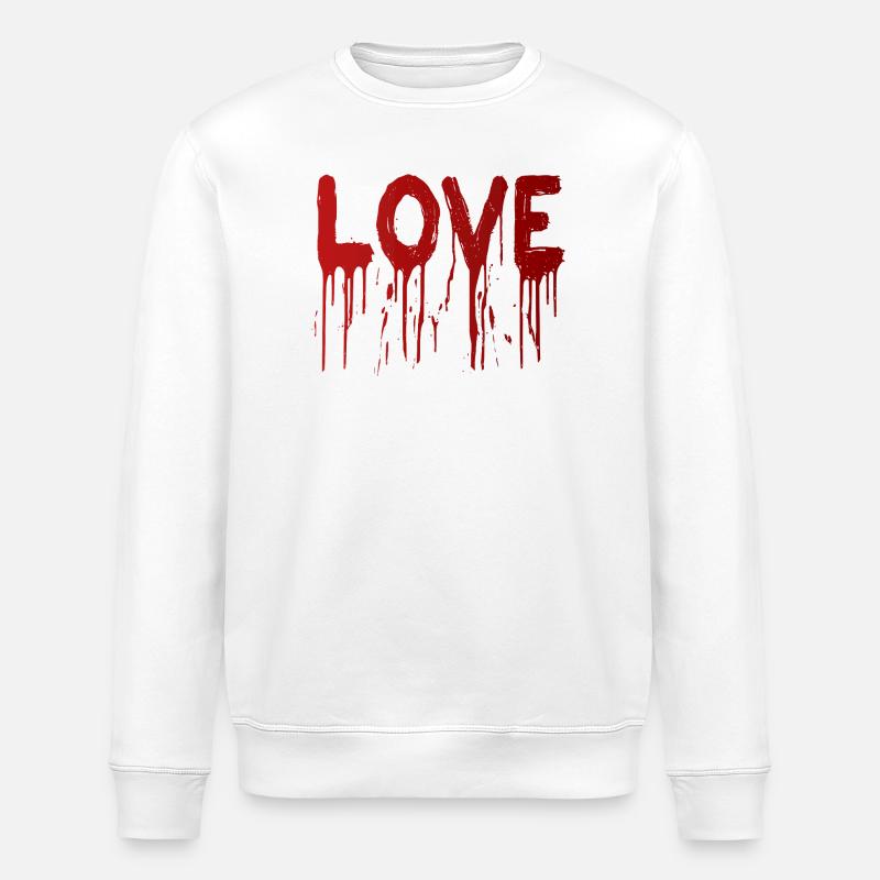 Liebe zu Tintentropfen - Stanley/Stella Unisex Bio-Sweatshirt ROLLER - Weiß