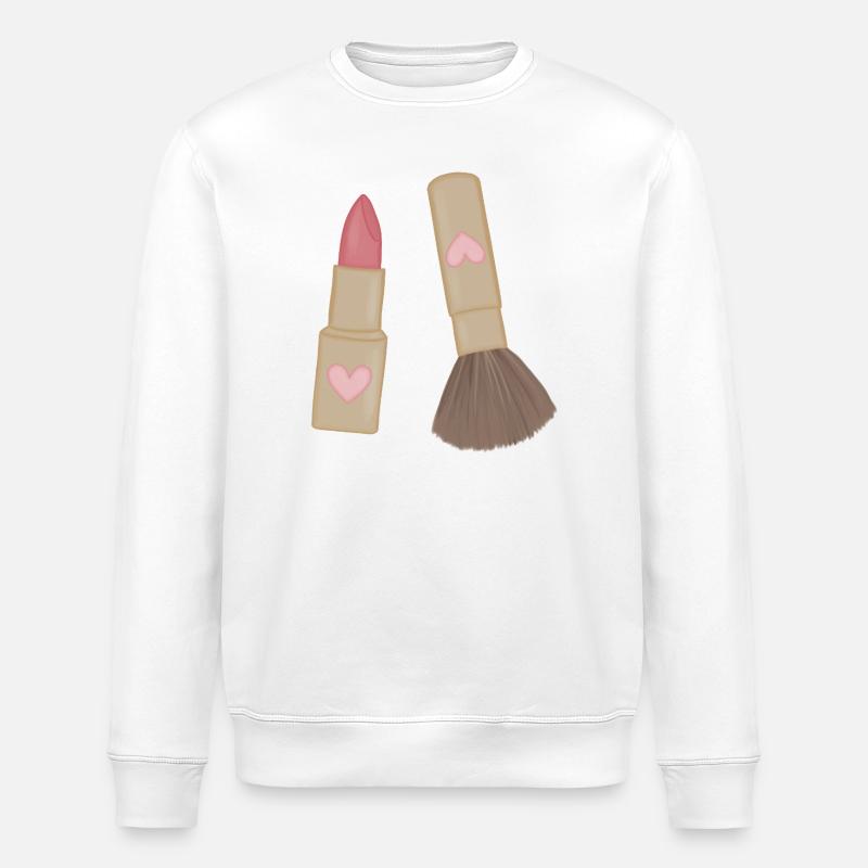 Herzlippe Lippenstift & Pinsel Charm - Stanley/Stella Unisex Bio-Sweatshirt ROLLER - Weiß