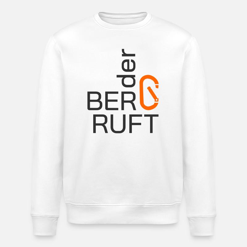 Der Berg ruft - mit Karabiner - Stanley/Stella Unisex Bio-Sweatshirt ROLLER - Weiß