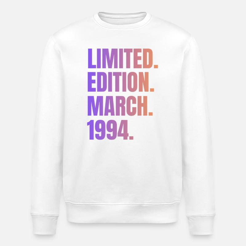 Limited Edition March 1994 - Sweat bio ROLLER Stanley/Stella Unisexe - blanc