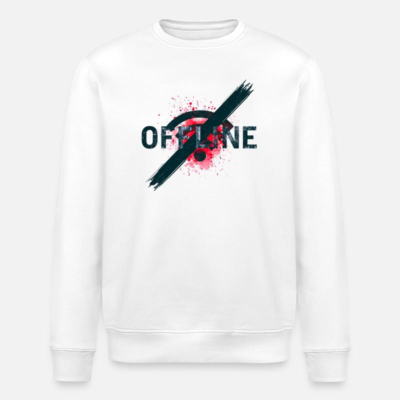 Chronically Offline - Digital Detox Art - Stanley/Stella Unisex Bio-Sweatshirt ROLLER - Weiß