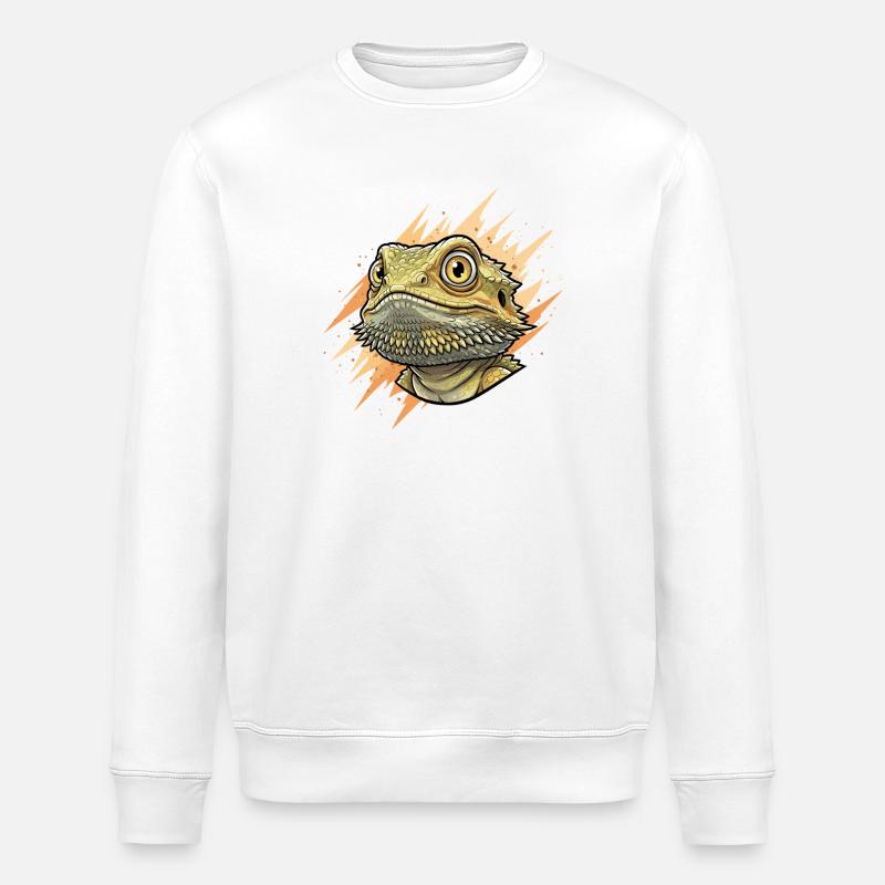 Sonnenstachel Bearded Dragon Kopf - Stanley/Stella Unisex Bio-Sweatshirt ROLLER - Weiß