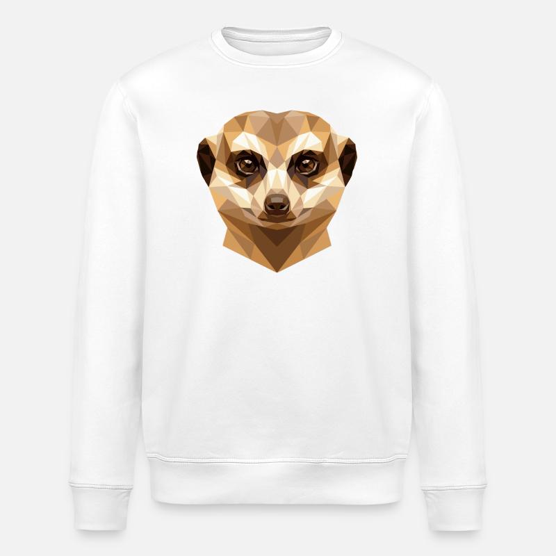 Erdmännchen Meerkat Süßes Surikate Mangusten - Stanley/Stella Unisex Bio-Sweatshirt ROLLER - Weiß