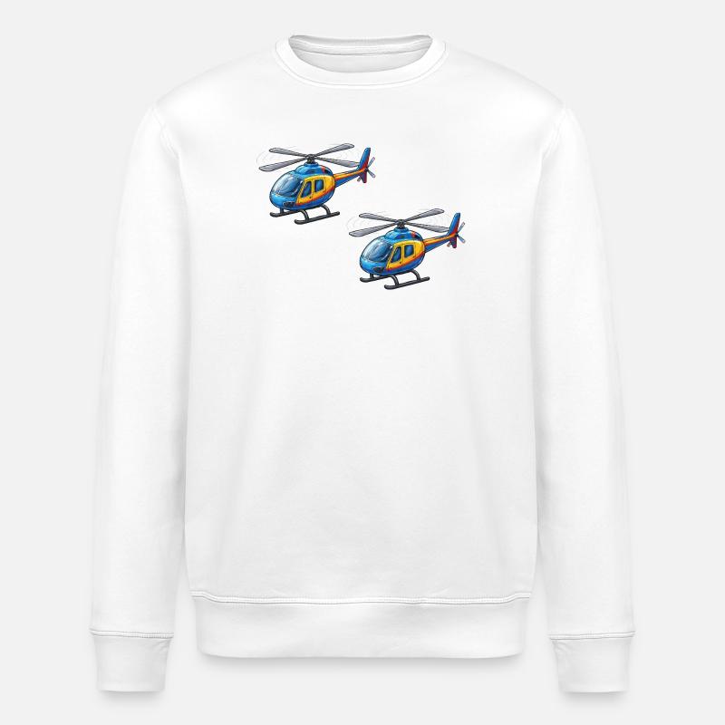 Dessin animé d’hélicoptère - Sweat bio ROLLER Stanley/Stella Unisexe - blanc