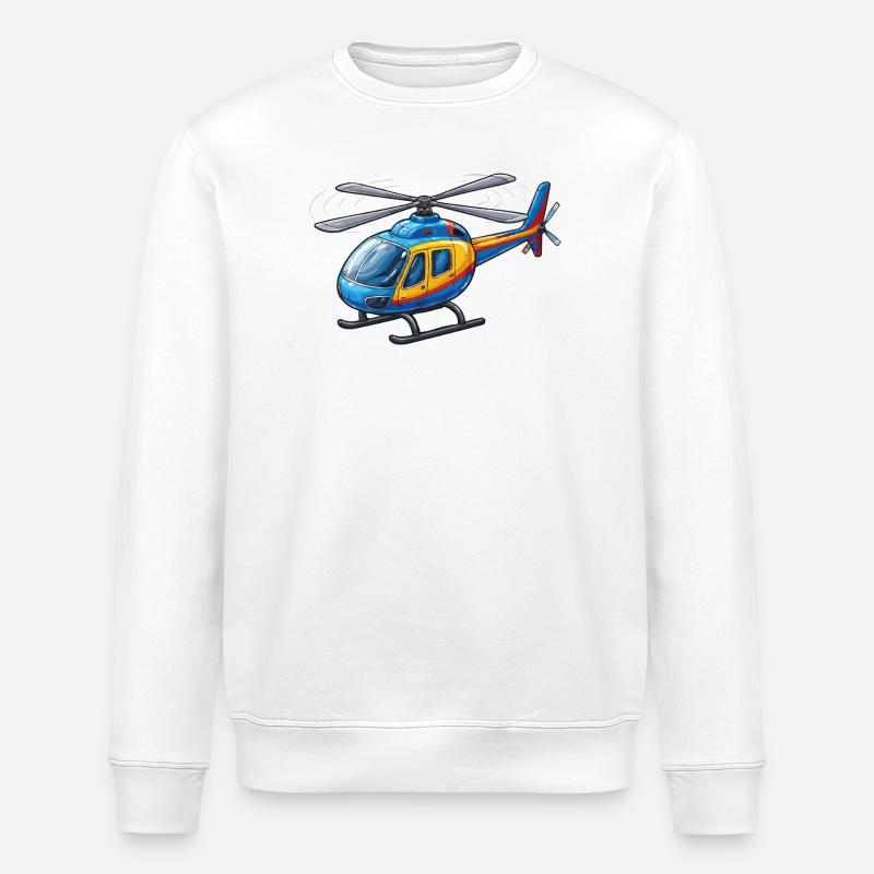 Dessin animé d’hélicoptère - Sweat bio ROLLER Stanley/Stella Unisexe - blanc