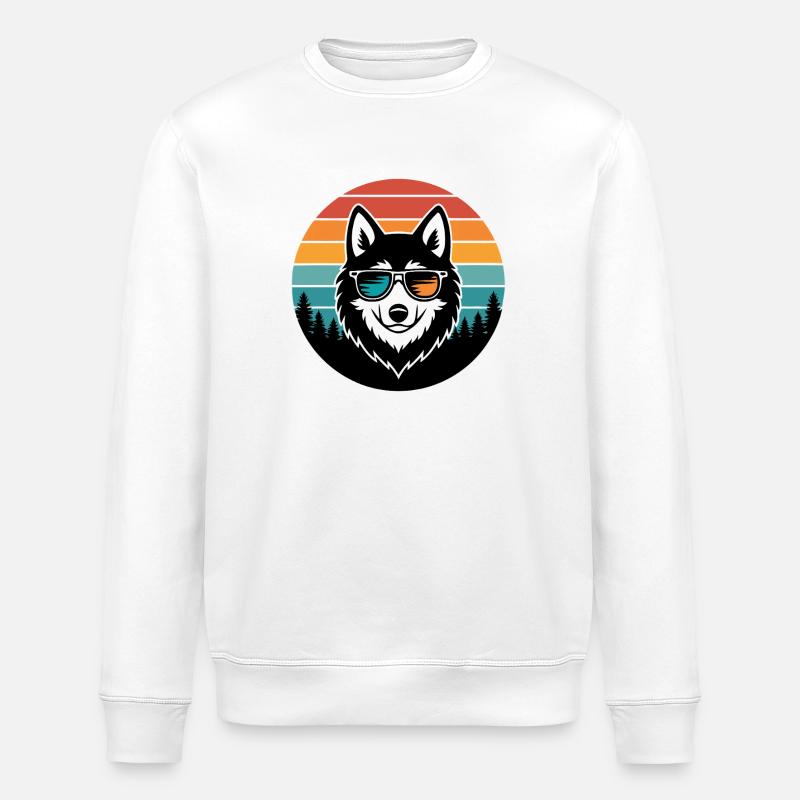 Retro Husky-Sonnenbrille - Stanley/Stella Unisex Bio-Sweatshirt ROLLER - Weiß