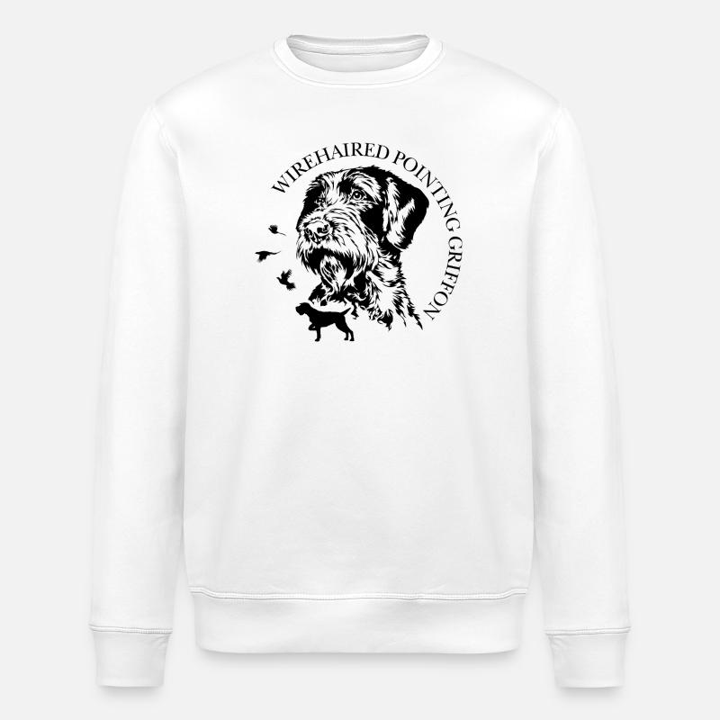 Wirehaired Pointing Griffon Jagdhunde Wilsigns  - Stanley/Stella Unisex Bio-Sweatshirt ROLLER - Weiß