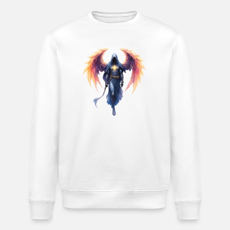 Guerrier Ailé de Feu Bleu - Sweat bio ROLLER Stanley/Stella Unisexe - blanc