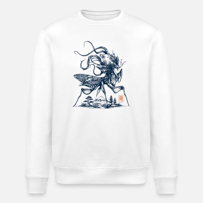 Orchideenmantis Mount Fuji - Stanley/Stella Unisex Bio-Sweatshirt ROLLER - Weiß