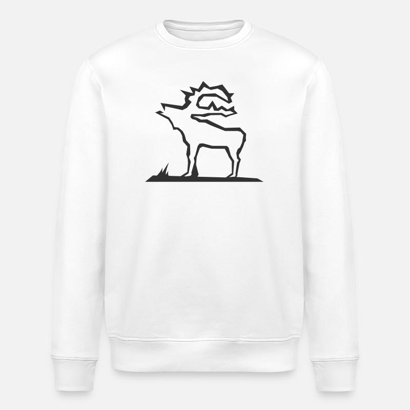 Elch Skandinavien Illustration - Stanley/Stella Unisex Bio-Sweatshirt ROLLER - Weiß