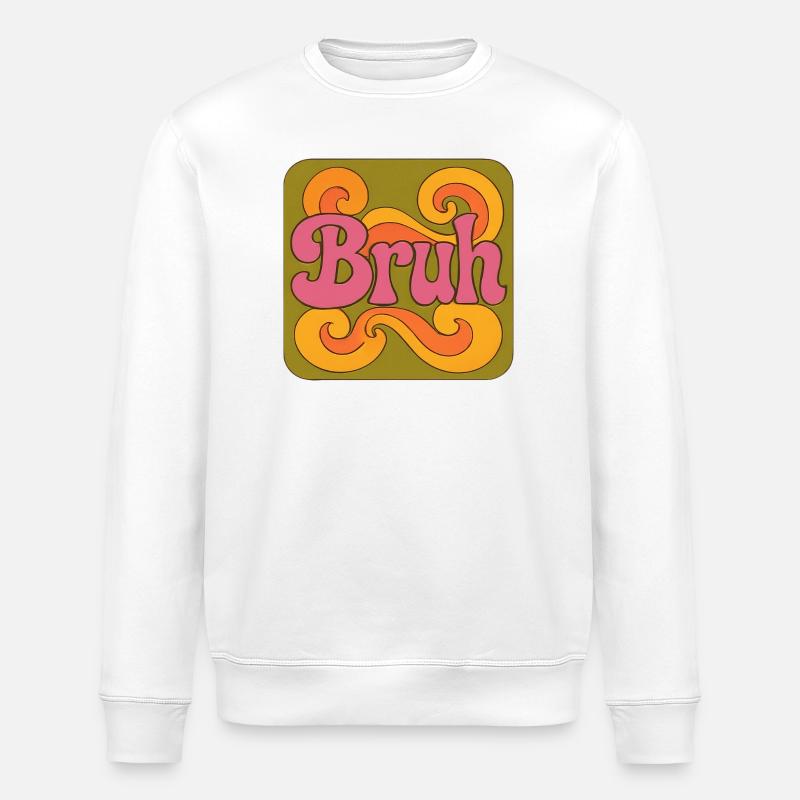 Bruh Psychedelic Swirl - Sweat bio ROLLER Stanley/Stella Unisexe - blanc