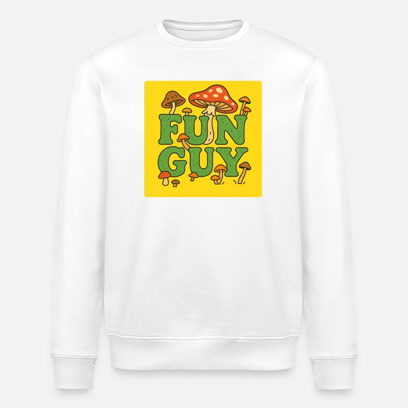 Fun Guy Pilz-Tee - Stanley/Stella Unisex Bio-Sweatshirt ROLLER - Weiß