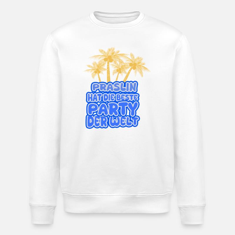 Urlaubsregion Praslin - Stanley/Stella Unisex Bio-Sweatshirt ROLLER - Weiß