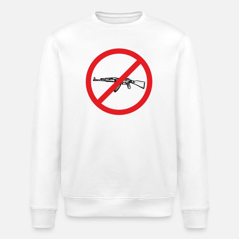Waffenverbot Friedenszeichen - Illustration - Stanley/Stella Unisex Bio-Sweatshirt ROLLER - Weiß