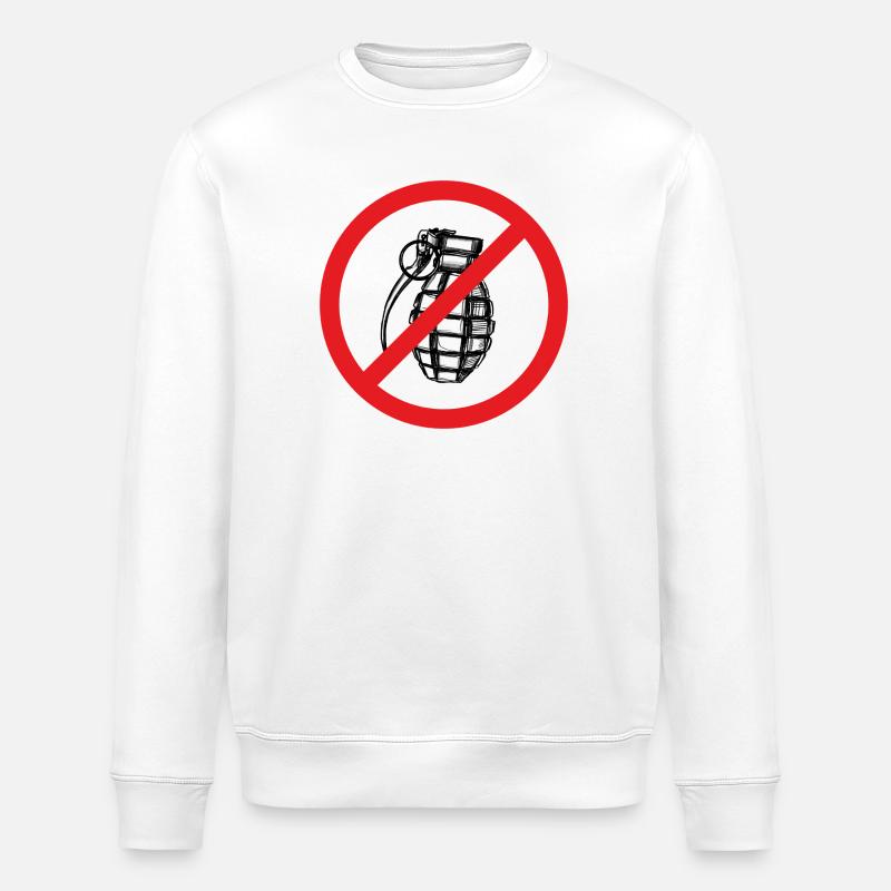 Grenade interdite ! Paix ! - Illustration - Sweat bio ROLLER Stanley/Stella Unisexe - blanc