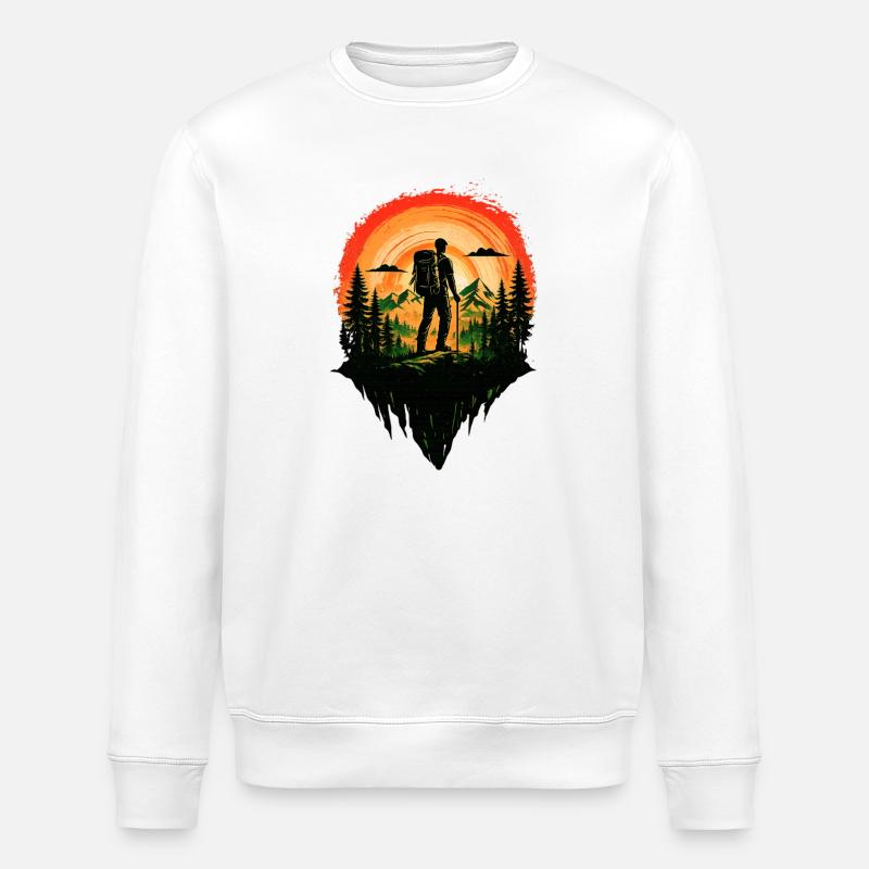 Rotes Schlafenszeit-Wanderabenteuer - Stanley/Stella Unisex Bio-Sweatshirt ROLLER - Weiß