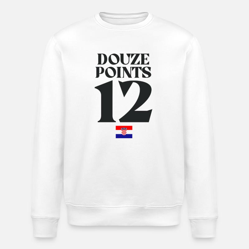 Douze Points 12 Eurovision Croatia - Stanley/Stella ROLLER Unisex Organic Sweatshirt - white