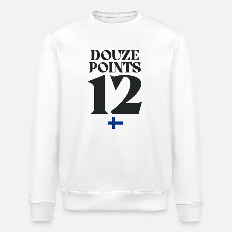 Douze Points 12 Finland Flag eurovision - Stanley/Stella ROLLER Unisex Organic Sweatshirt - white