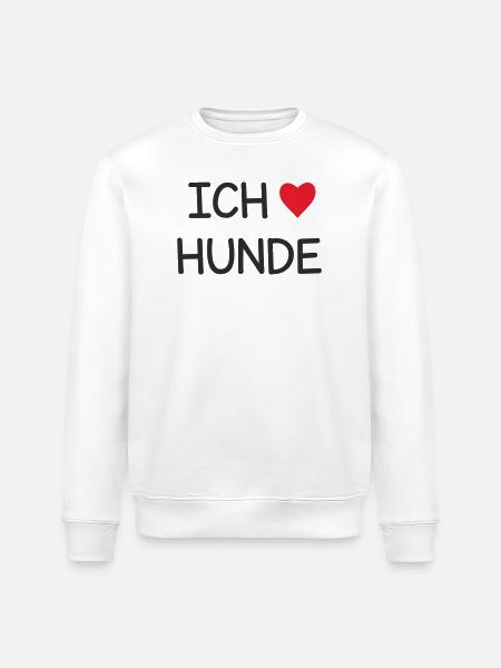 Ich ❤️ Hunde – Süßes Hundeliebe Textdesign - Stanley/Stella Unisex Bio-Sweatshirt ROLLER - Weiß