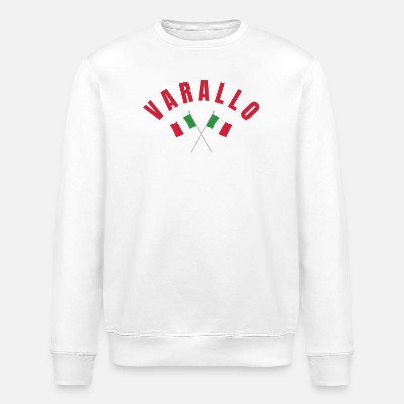 Drapeaux italiens croisés de Varallo - Sweat bio ROLLER Stanley/Stella Unisexe - blanc
