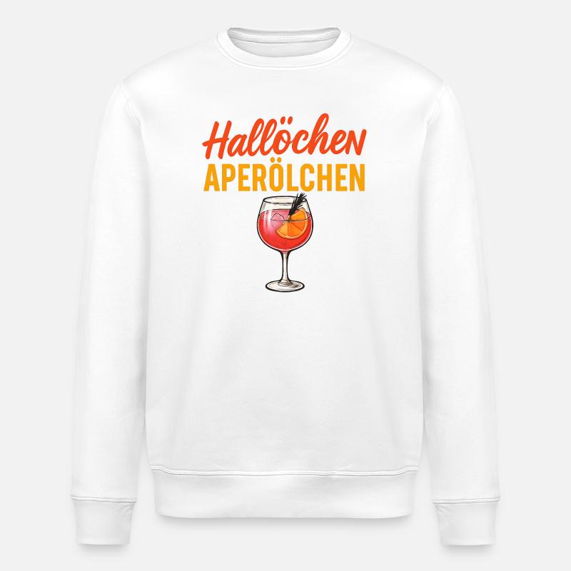 Hallöchen Aperölchen Party Spritz Gift Idea - Stanley/Stella ROLLER Unisex Organic Sweatshirt - white