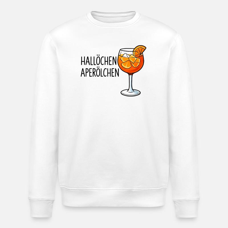 Hallöchen Aperölchen Party Spritz Gift Idea - Stanley/Stella ROLLER Unisex Organic Sweatshirt - white