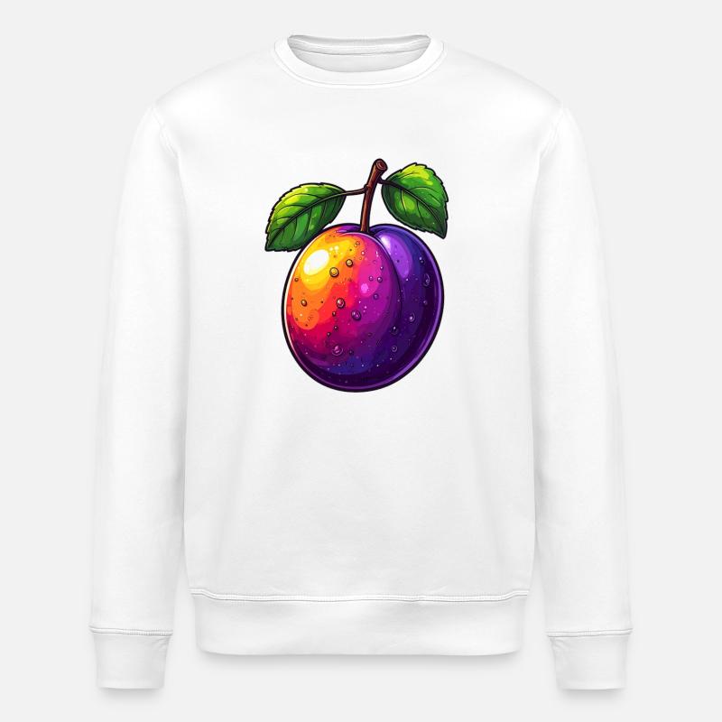Plum - Stanley/Stella ROLLER Unisex Organic Sweatshirt - white
