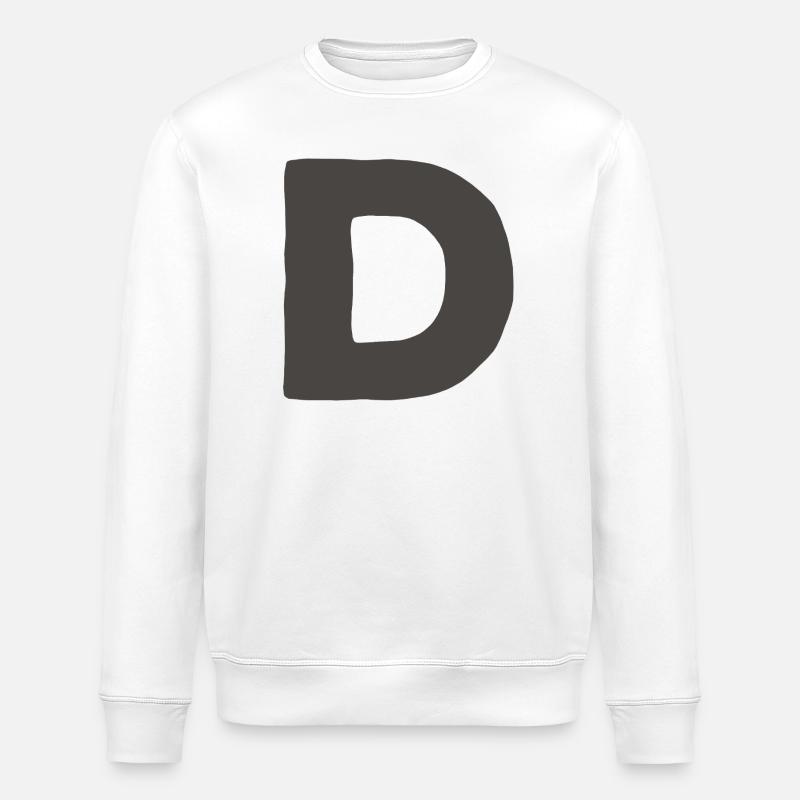 Minimalbuchstabe D Fett Monogramm-Typografie - Stanley/Stella Unisex Bio-Sweatshirt ROLLER - Weiß