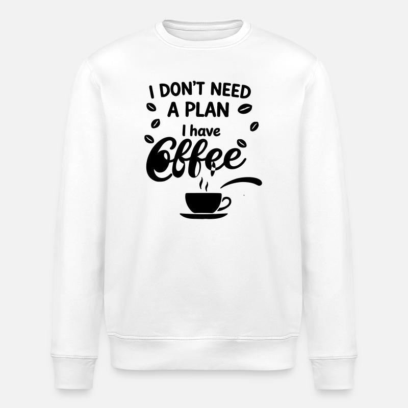 Coffee - Stanley/Stella ROLLER Unisex Organic Sweatshirt - white