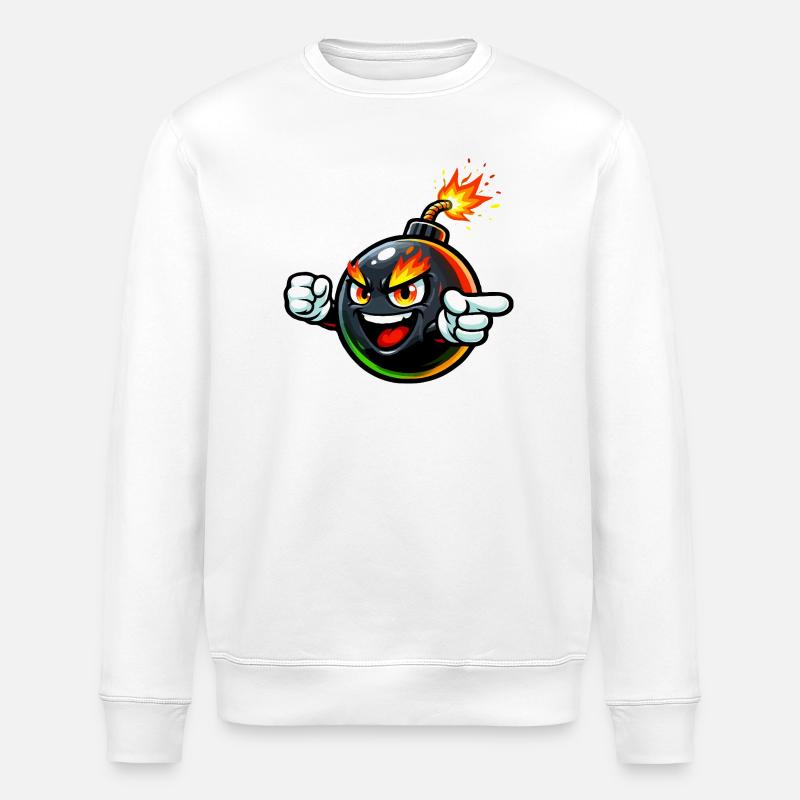 Explosive Angry Bomb Show - Stanley/Stella ROLLER Unisex Organic Sweatshirt - white
