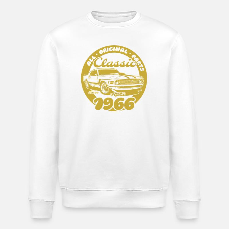 60e anniversaire - Muscle Car Classique 04/1966 - Sweat bio ROLLER Stanley/Stella Unisexe - blanc