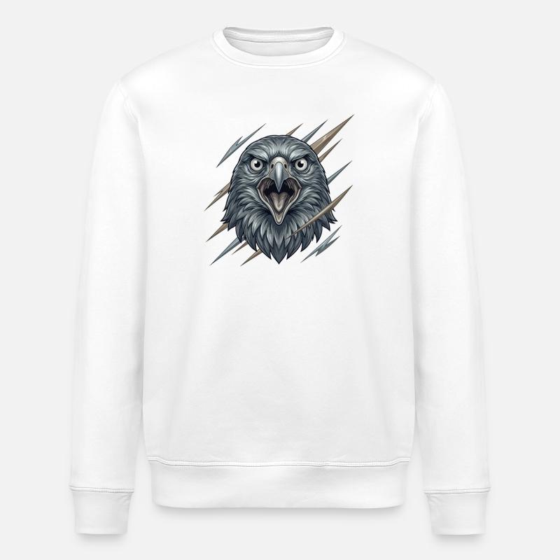 Wütiger Adler im Sturm - Stanley/Stella Unisex Bio-Sweatshirt ROLLER - Weiß